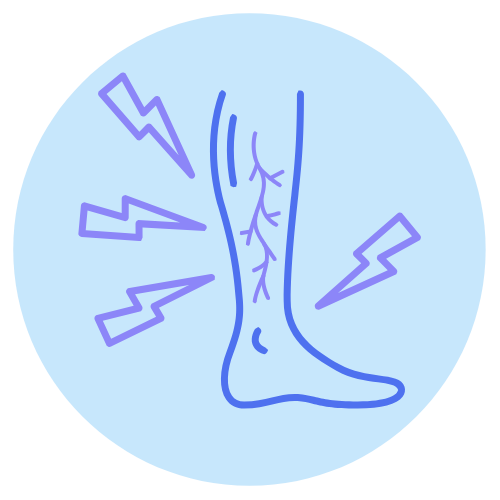 tingling or burning in leg